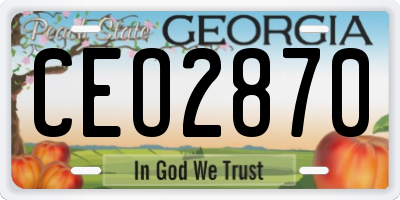 GA license plate CEO2870
