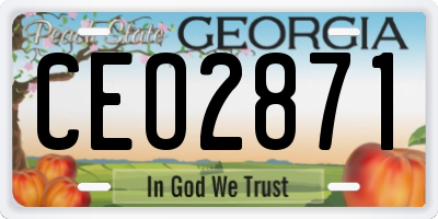 GA license plate CEO2871