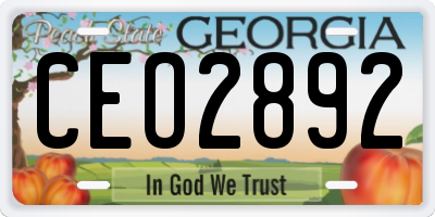 GA license plate CEO2892