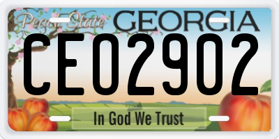 GA license plate CEO2902