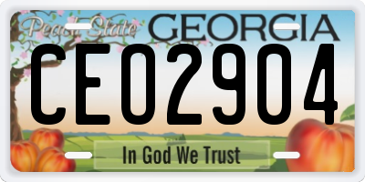 GA license plate CEO2904