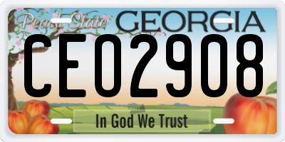 GA license plate CEO2908
