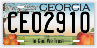 GA license plate CEO2910