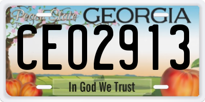 GA license plate CEO2913