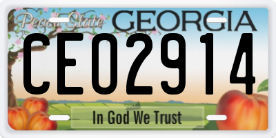 GA license plate CEO2914
