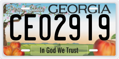 GA license plate CEO2919