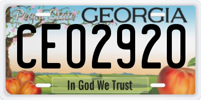 GA license plate CEO2920