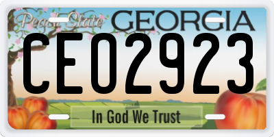 GA license plate CEO2923