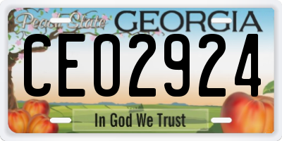 GA license plate CEO2924