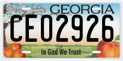GA license plate CEO2926