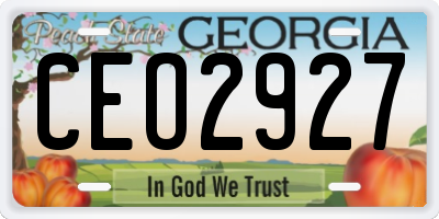 GA license plate CEO2927