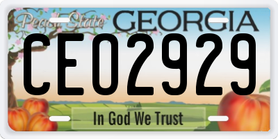 GA license plate CEO2929