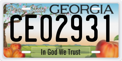 GA license plate CEO2931