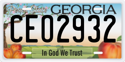 GA license plate CEO2932