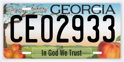 GA license plate CEO2933