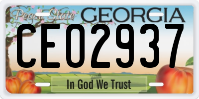 GA license plate CEO2937