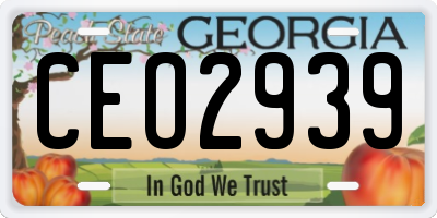GA license plate CEO2939