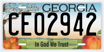 GA license plate CEO2942