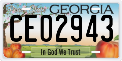 GA license plate CEO2943