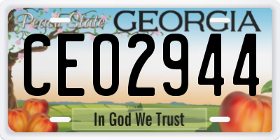 GA license plate CEO2944