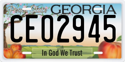 GA license plate CEO2945