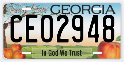 GA license plate CEO2948