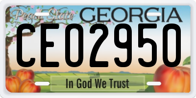 GA license plate CEO2950