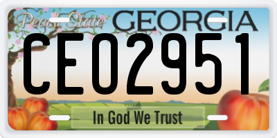 GA license plate CEO2951
