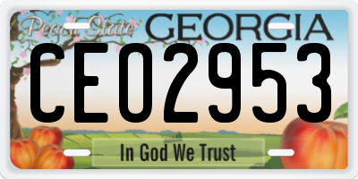 GA license plate CEO2953