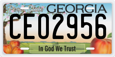 GA license plate CEO2956