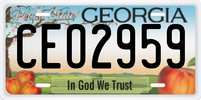 GA license plate CEO2959