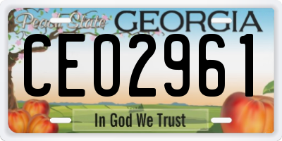 GA license plate CEO2961