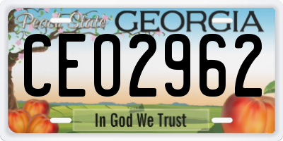 GA license plate CEO2962