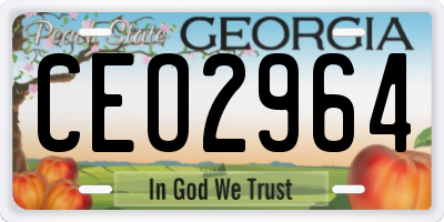 GA license plate CEO2964
