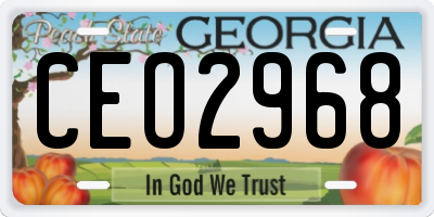 GA license plate CEO2968