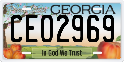 GA license plate CEO2969