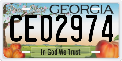 GA license plate CEO2974