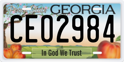 GA license plate CEO2984