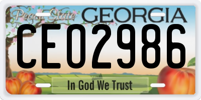 GA license plate CEO2986