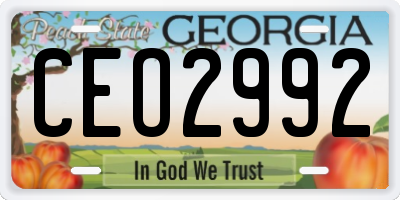 GA license plate CEO2992