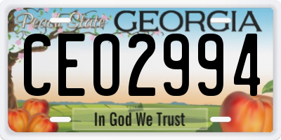 GA license plate CEO2994