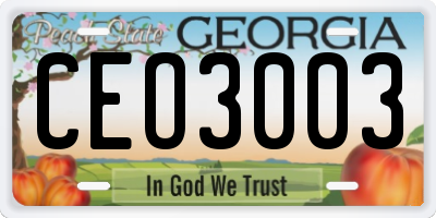 GA license plate CEO3003