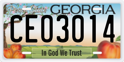 GA license plate CEO3014