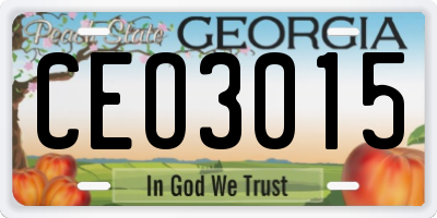 GA license plate CEO3015