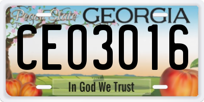 GA license plate CEO3016