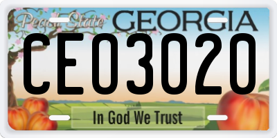 GA license plate CEO3020