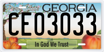 GA license plate CEO3033