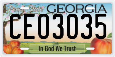 GA license plate CEO3035