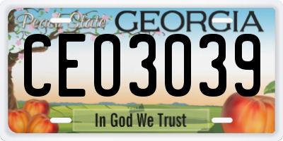 GA license plate CEO3039