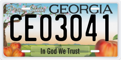 GA license plate CEO3041